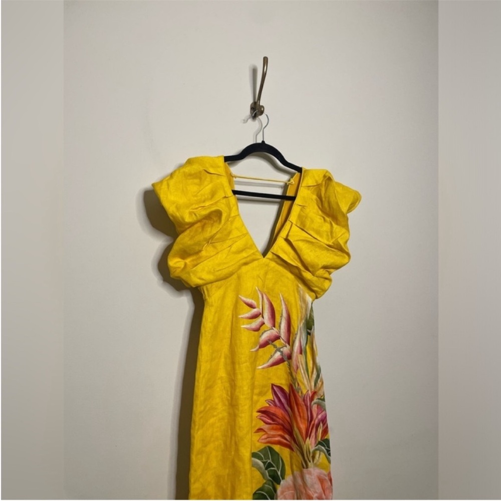FARM Rio Spring Awakening Euroflax Premium Linen Midi Dress - Picture 9 of 11